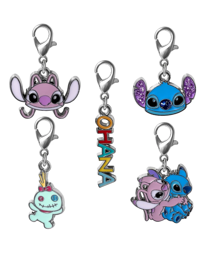 Disney Stitch Interchangeable Diy Charm Necklace Set - Giftable Ohana, Angel, Stitch, Scrump