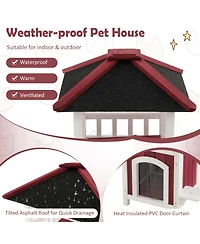 Slickblue 34'' H Wooden Cat House – Spacious and Stylish Pet Shelter