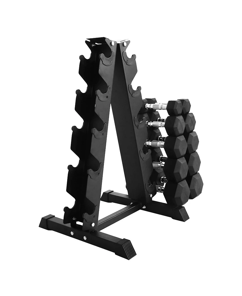 BalanceFrom Fitness BalanceFrom Signature Alloy Steel 150 lb Rubber Encased Hex Dumbbell Set, Black