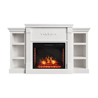 Mondawe 70" Tv Stand with 28" Fireplace - 99lb Top, Remote, 4 Flame, 5000 Btu Heat, Timer & Safety