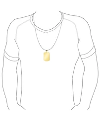 Bling Jewelry X-Large Plain Id Military Army Dog Tag Pendant Necklace Stainless Steel 24 Inch Ball Chain