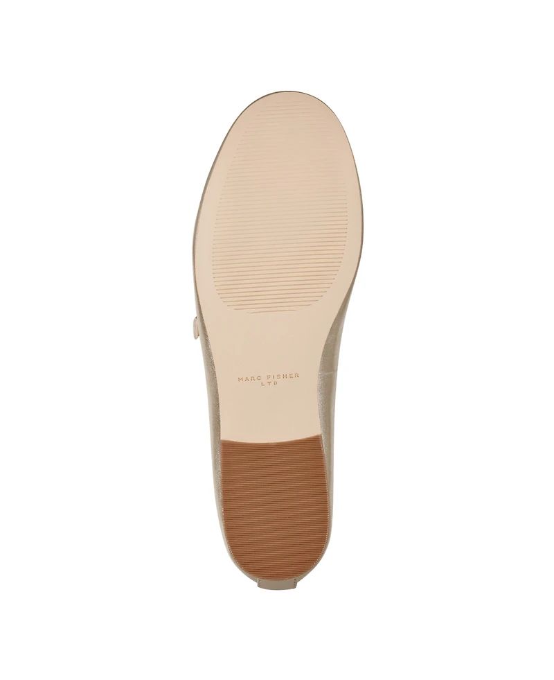 Marc Fisher Ltd Women's Evie Double Buckle T-Strap Flats