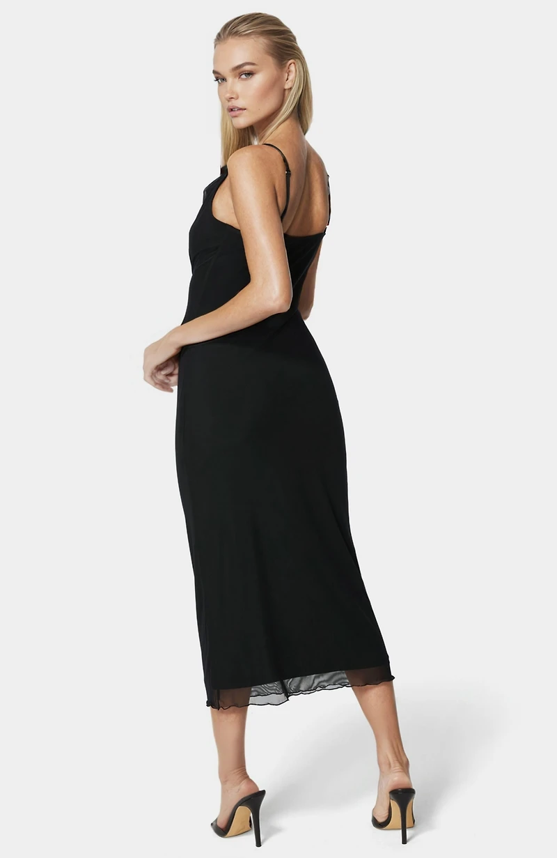 Bebe Women's Power Mesh Maxi Slip Dress