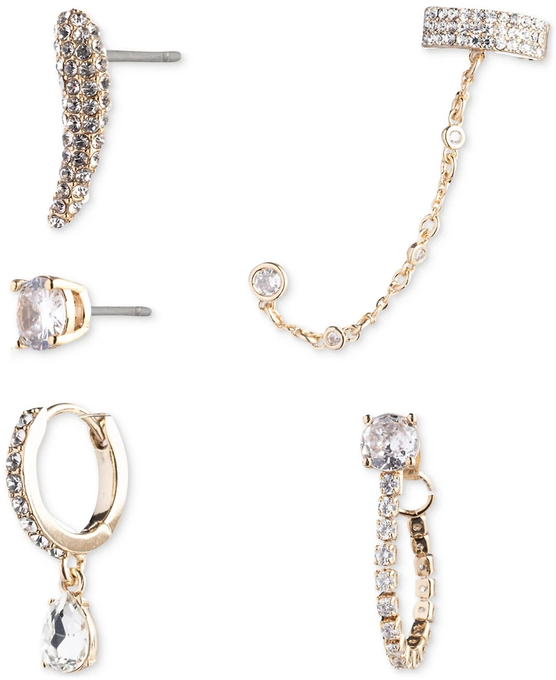 Emily in Paris Gold-plated 5-Pc. Set Pave Crystal & Cubic Zirconia Mix & Match Earrings