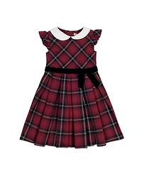 Hope & Henry Baby Girls Organic Flutter Sleeve Peter Pan Collar Party Dress