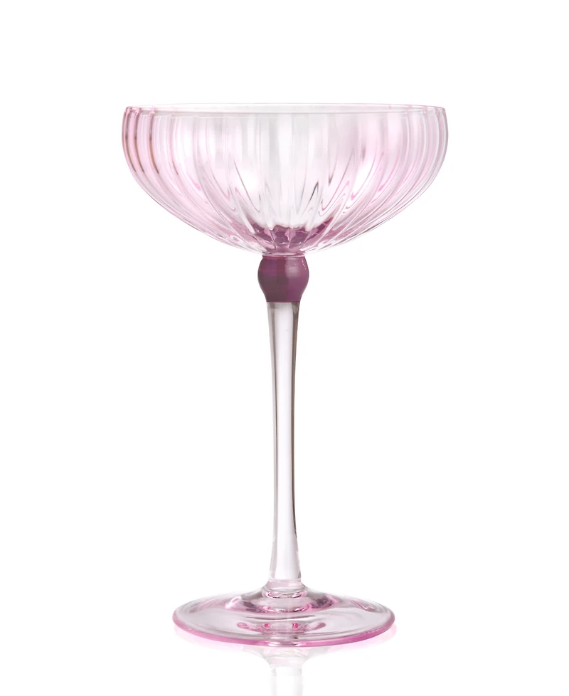 Qualia Glass Cranberry Coupes, Set of 4