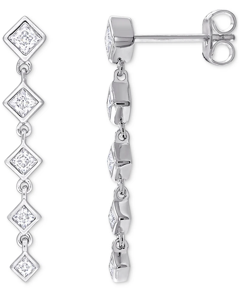 Moissanite Linear Drop Earrings (5/8 ct. t.w.) in Sterling Silver