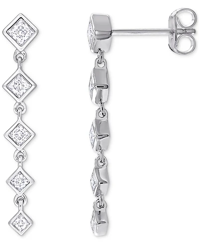 Moissanite Linear Drop Earrings (5/8 ct. t.w.) in Sterling Silver