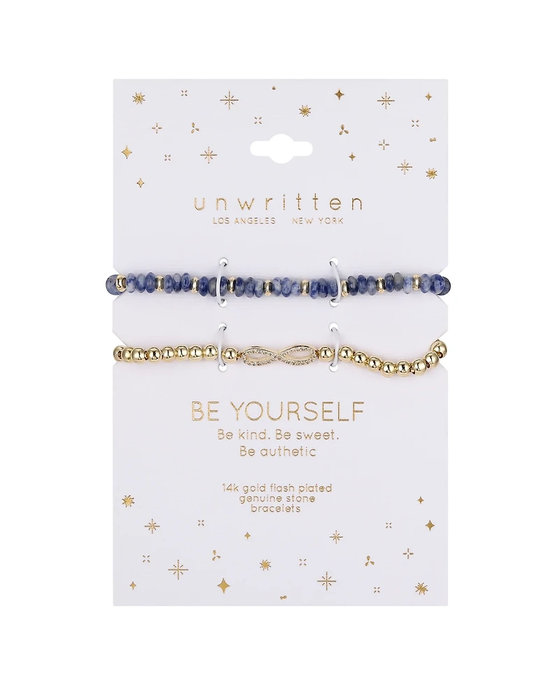 Unwritten Sodalite Stretch and Infinity Bolo Bracelet Set