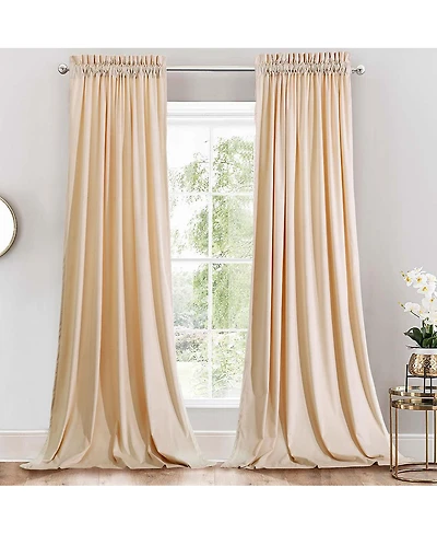 Heavyweight Velvet Curtain Rod Pocket Panels (Set of 2), 52" W x 108" L