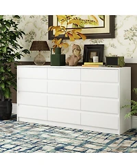 Homsee White Chest of Drawers for Home Storage with 12-Drawer