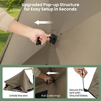 Pop-up Camping Tent for 4/5/6 People with Rainfly Skylight 3 Doors 3 Windows