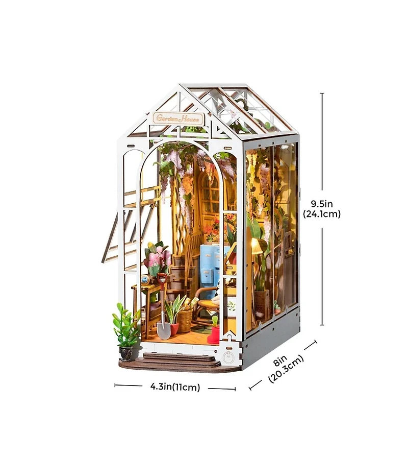 Flash Popup Diy 3D Book Nook Kit Flower House 176pcs