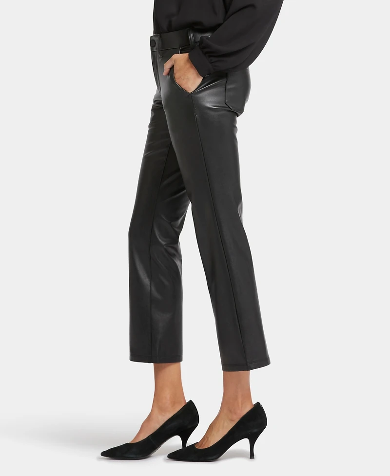 Nydj Women's Faux Leather Straight Ankle Pants