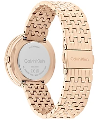 Calvin Klein Women Twisted Bezel Rose Gold-Tone Stainless Steel Bracelet Watch 34mm