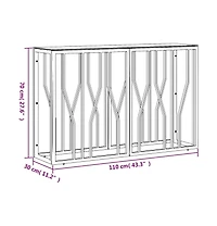 vidaXL Console Table 43.3"x11.8"x27.6" Stainless Steel and Glass