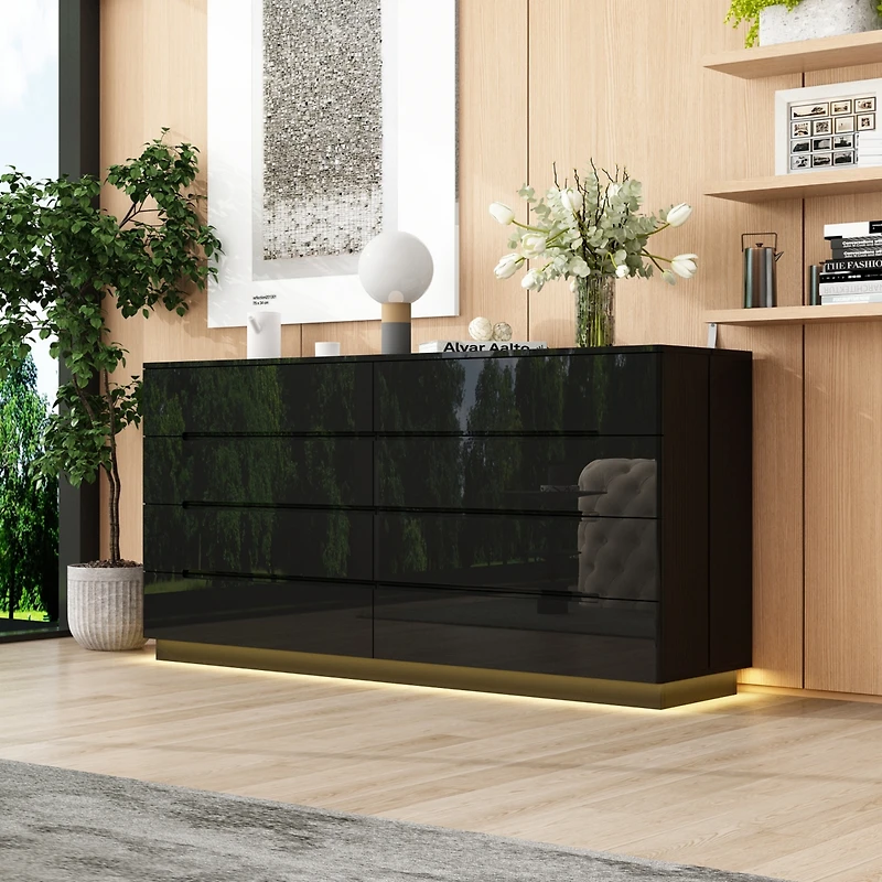 Homsee 8-Drawer Chest of Drawers Storage Organizer With Led Lights