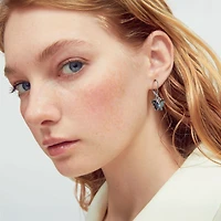 Bling Jewelry Garden Insect Carved Rainbow Iridescent Abalone Butterfly Lever back Drop Earrings .925 Sterling Silver