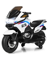12V Kids Ride On Motorcycle Electric Motor Bike w/ Training Wheels & Light
