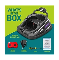 SereneLife 360° Spinning Kids Bumper Car with Remote Control, Led Lights, and 2 Driving Modes (Pink)