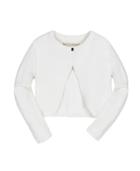Hope & Henry Girls Organic Cropped Milano Stitch Dressy Cardigan