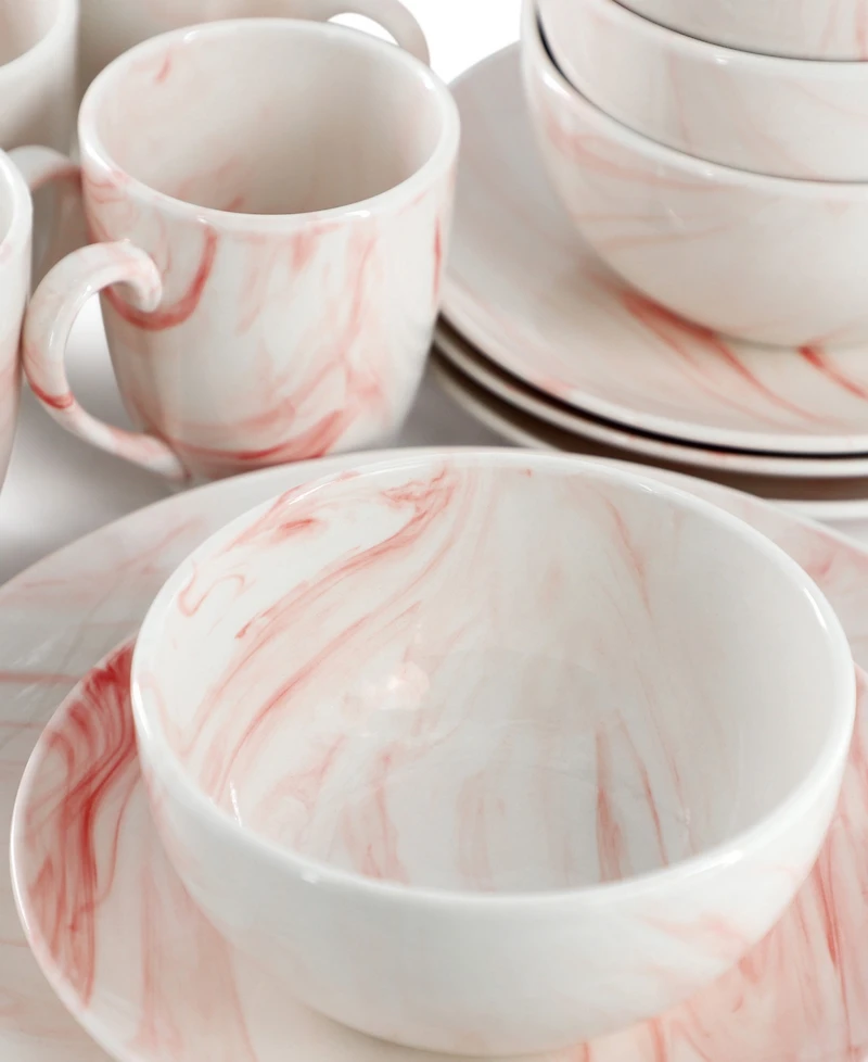 Elama Marble 16 Pc. Dinnerware Set, Service for 4