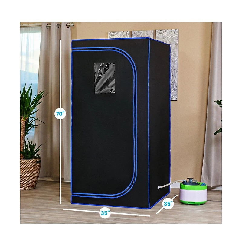 SereneLife Portable Steam Home Sauna With Foldable Chair and 4L Steamer