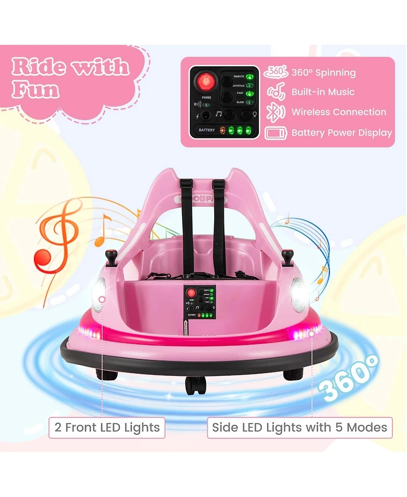 12V Kids Electric Ride On Bumper Car Battery Powered with Remote Control