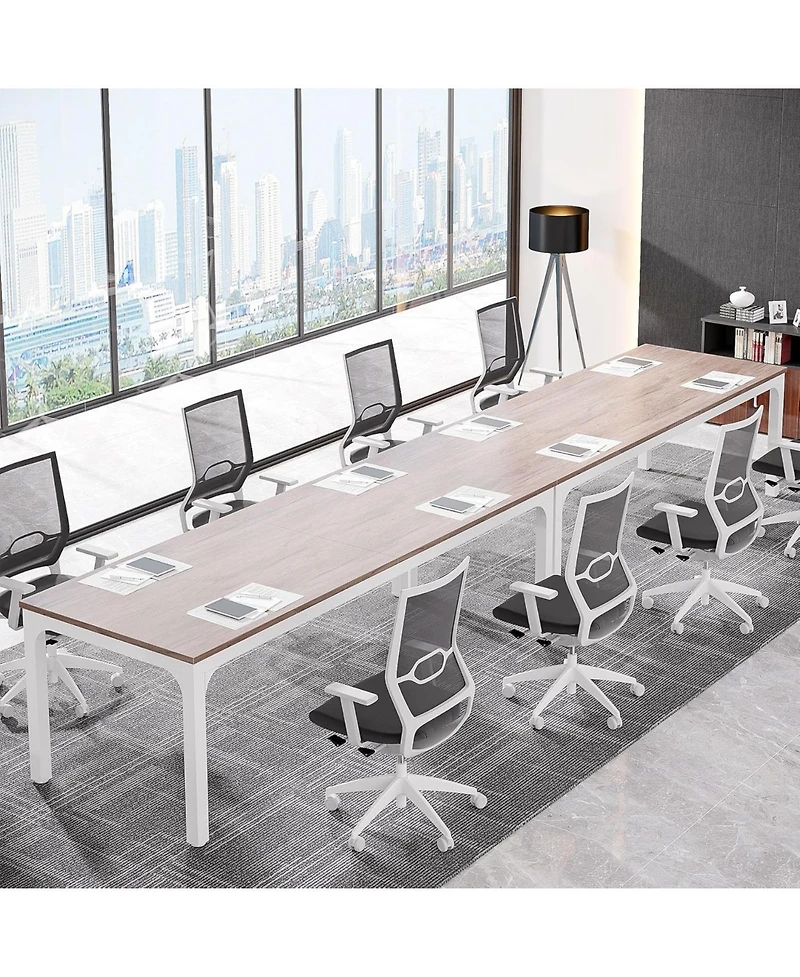 Tribesigns 78.74-Inch Conference Table Set of 2, 13FT Room Table, Large Rectangle Meeting Seminar for 8-10 Person,Long Business T
