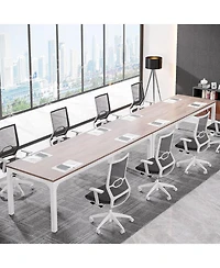 Tribesigns 78.74-Inch Conference Table Set of 2, 13FT Room Table, Large Rectangle Meeting Seminar for 8-10 Person,Long Business T