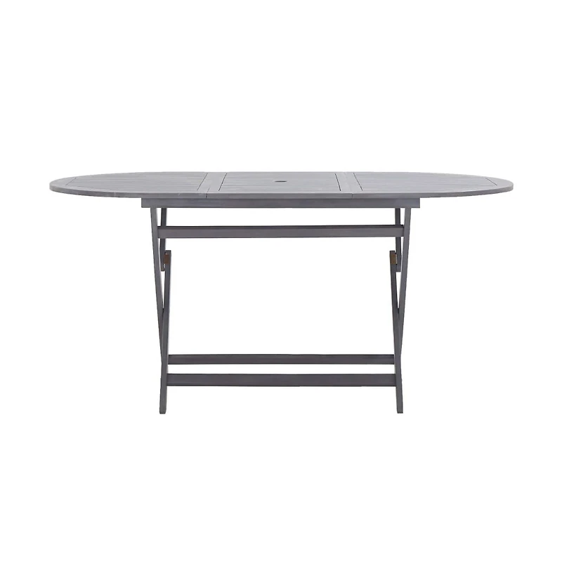 vidaXL Folding Patio Table 63"x33.5"x29.5" Solid Acacia Wood