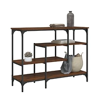 vidaXL Console Table with Shelves Brown Oak 39.4"x13.8"x29.5"
