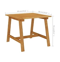 vidaXL Patio Dining Table 34.6"x34.6"x29.1" Solid Acacia Wood