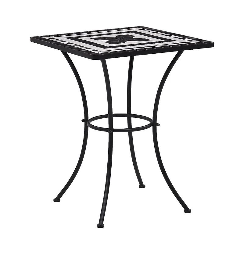 vidaXL Mosaic Bistro Table Black and White 23.6" Ceramic