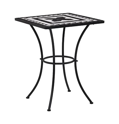 vidaXL Mosaic Bistro Table Black and White 23.6" Ceramic