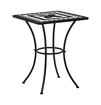 vidaXL Mosaic Bistro Table Black and White 23.6" Ceramic