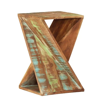 Side Table 13.8"x13.8"x21.7" Solid Wood Reclaimed