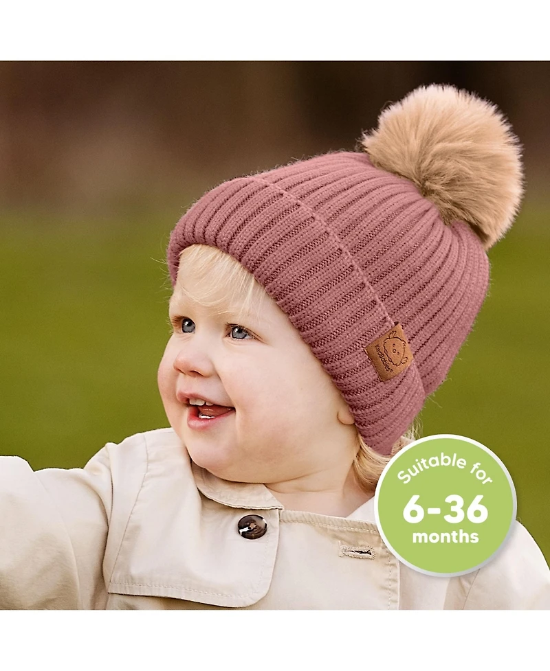 KeaBabies 2pk Baby Hats, Beanies, Newborn Hats for Girls, Boys, Winter Hat, 0-6 Months Infant Hat