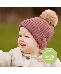 KeaBabies 2pk Baby Hats, Beanies, Newborn Hats for Girls, Boys, Winter Hat, 0-6 Months Infant Hat