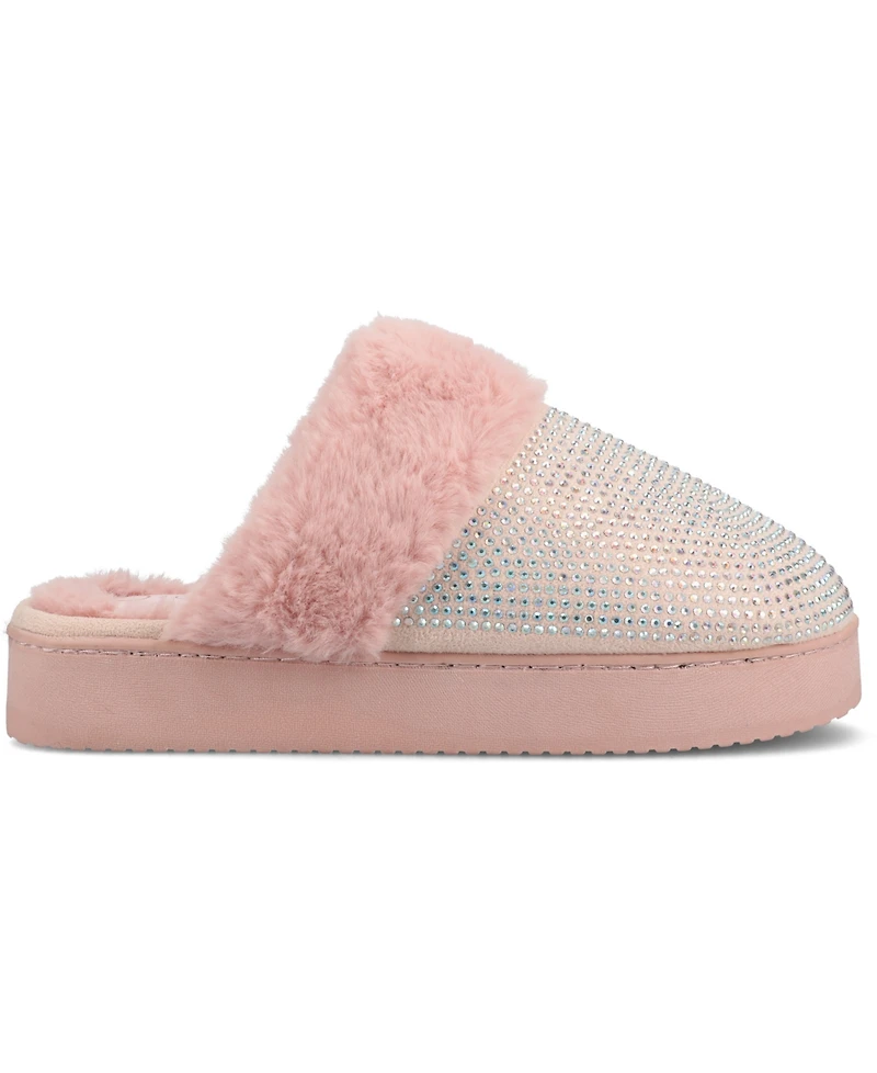 Journee Collection Women's Emmber Rhinestone Platform Slippers