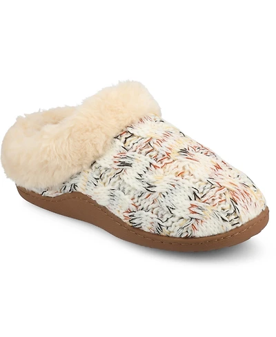 Journee Collection Women's Adiah Round Toe Knitted Clog Slippers