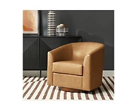 Althea Modern Swivel Barrel Chair with Sturdy Solid Wood Base
