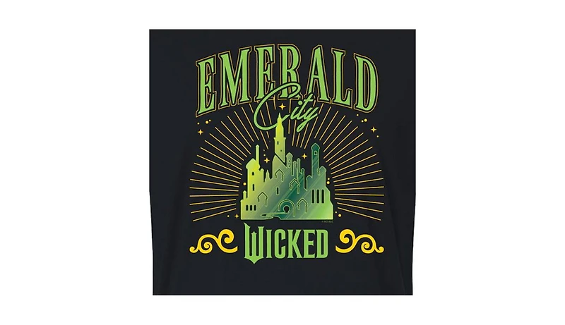 Hybrid Apparel Juniors Trendy Wicked Emerald City Graphic Cropped T-Shirt