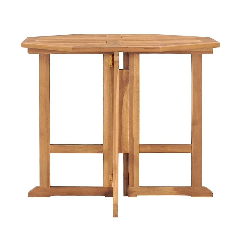 vidaXL Folding Patio Dining Table 35.4"x35.4"x29.5" Solid Teak Wood