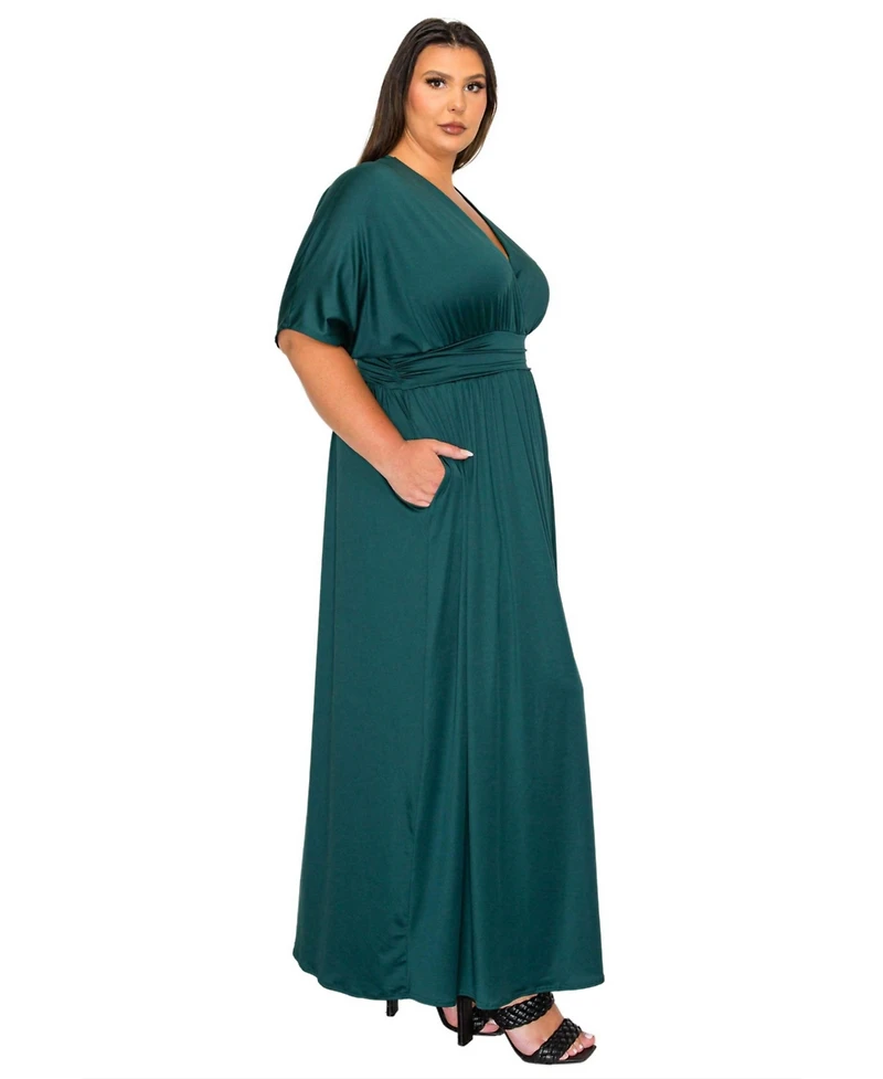 L I V D Plus Raffi Empire Waist Pocket Maxi Dress