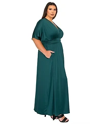 L I V D Plus Raffi Empire Waist Pocket Maxi Dress
