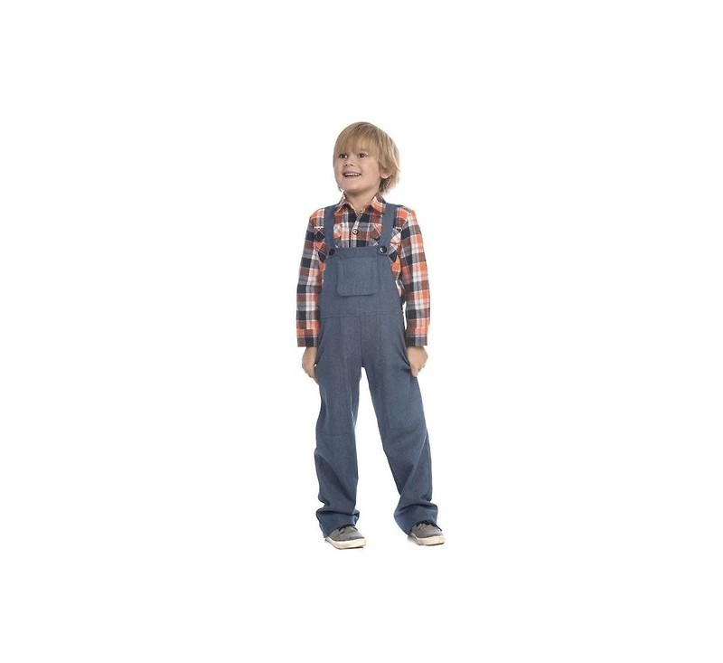 Dress Up America Farmer Shirt & Overalls Costume Set
