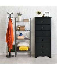 6 Drawers Chest Dresser Clothes Storage Bedroom Furniture Cabinet