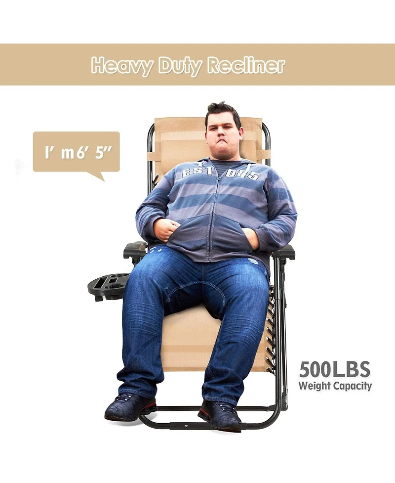 Inolait Sugift Oversize Lounge Chair with Cup Holder of Heavy Duty for outdoor