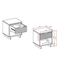 Manhattan Comfort Granville 2-Piece 1-Drawer Nightstand Set